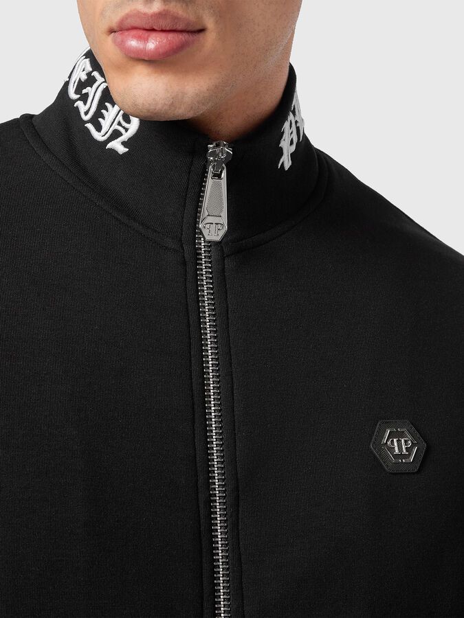 PHILIPP PLEIN weatshirt with embroidered logo on the collar